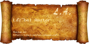 Löbel Aszter névjegykártya